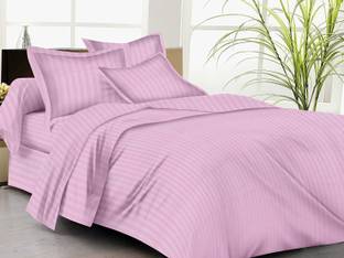Skytex Satin Double Flat 300 TC Solid Bedsheet