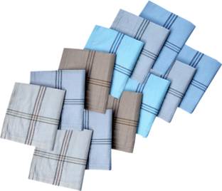 K.S. Collection Men's Hanky Cotton 150 GSM Face Towel Set