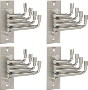 DOCOSS Pack of 4-Flexible 4 Pin Cloth Hanger Bathroom Wall Door Hooks For Hanging keys,Clothes,towel Swivel Hook 4