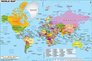 world political map HD PIXEL on LARGE PRINT 36X24 INCHES Photographic Paper