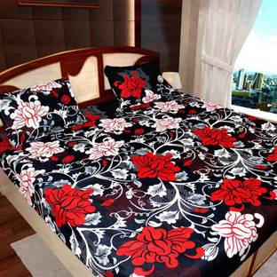 Beloved 144 TC Polycotton Double Floral Flat Bedsheet