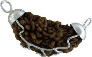 SSG Collections | 1 Mukhi/ Faced Rudraksha Pendant With Silver Coated Capping, India Originated Rudraksh | 100% Original & Natural Rudrakash | Wood Pendant