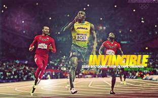 Usain Bolt Fine Quality Sports Wall Poster (2) Print Poster on 13x19 Inches Paper Print