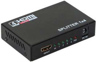 LipiWorld  TV-out Cable HDMI Splitter 1 IN 4 OUT Full HD 1080P Support 3D v1.4 for HDTV / STB/ DVD / Projector / DVR BLACK