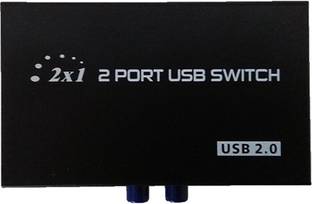 LipiWorld  TV-out Cable 2 Port USB Switch Box USB 2.0/ Hub For Printer Scanner Keyboard And Other USB Supported Devices-BLACK