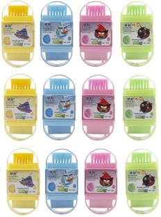 Parteet New Multicolour 3in1 Eraser,Sharpners and Brush - Pack of 12Pcs for Birthday Party Return Gifts for Kids Non-Toxic Eraser