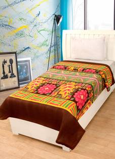 Optimistic Home Furnishing Self Design Single Fleece Blanket for  Mild Winter