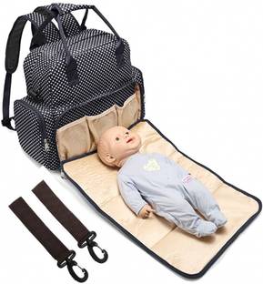 BABYMOON Multi Function 5 in 1 Waterproof 5 in 1 Polka Dotes Premium High Quality Waterproof Backpack Nappy Bag / Diaper Bag / Mother Bag