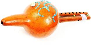 Holy Krishna Lord Shiva's Pungi Snake Charmer Double Flute Wooden Been + Plastic Snake Microfibre Flute