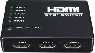 LipiWorld  TV-out Cable 5 Port HDMI Switch - Mini 1080p HDMI Switcher Selector Box Auto Switch With Remote