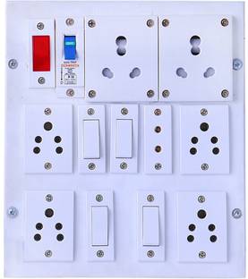 BAHUL Power strip extension multi outlet board Fitted with 7 Anchor Sockets(5 &15 Amp) with 4 Metre Chord With 15 Amp Plug 7  Socket Extension Boards