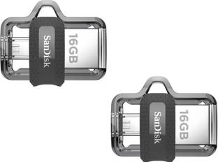 SanDisk OTG 3.0 Ultra Dual Drive (Pack Of 2) 16 GB Pen Drive Compatible with Netbook, Desktop Computer, Mobile, Audio Player, Television, Laptop USB 3.0 Metal Case