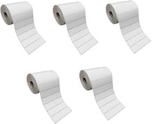 youtech 38X38MM Barcode Label Pack of 5 Self-adhesive Paper Label (White) 3000x5=15000 Paper Label