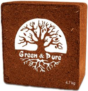 Green and Pure Organic Cocopeat 4.7 Kg Block (Expands upto 50 Kgs) Manure