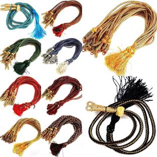 Beadsncraft Necklace back rope dori for Silk Thread Jewellery making Combo 10 Assorted colorful dories (Pack of 10 Pcs 1 Pc Each Color / Design)
