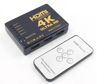 LipiWorld  TV-out Cable 4K Ultra HD 3D 5 Port HDMI Splitter Switch Hub HDTV Video with IR Remote Control For PS3 HDTV