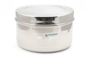 COCONUT Stainless Steel Hammered Betha Dabba  - 2000 ml स्टील मसाले का डब्बा