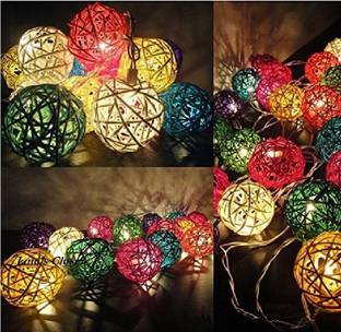 Lilone 20 LEDs 0.51 m Yellow Steady Ball Rice Lights