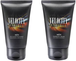 Modicare VELOCITY MEN OIL CLEAR FACE WASH (50GM) with VELOCITY MEN FAIRNESS CREAM (50GM)