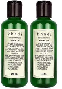 Khadi Herbal Neem Sat Shampoo Pack of 2 (420 ml)