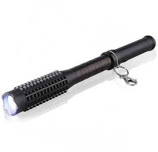 DOCOSS 1118-3 In 1 Rechargeable Metal Heavy Duty Self Defence Security Stick Stun Gun Shock + Led Flashlight Torch