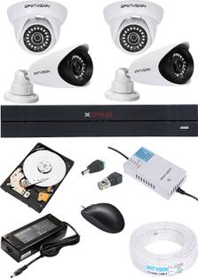 CP PLUS 4 Channal HD DVR 1080p 1Pcs,Dome Camera 2.4MP 2Pcs,spotvision Bullet Camera 2.4MP 2Pcs Security Camera