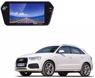 AUTOGARH MC6A Rear View Mirror 7 Inch Monitor With Bluetooth & Camera For Q3 Black LED