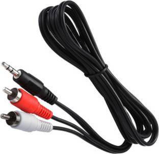 TECHON  TV-out Cable 3.5 mm High Quality Audio cable for Mobile,Tablets RCA Audio Video Cable (Black)