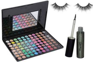 M.A.C 88 Shade Eyeshadow Palette, Glitter Gel Shiny Eyeliner & Eyelashes