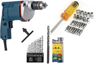 ISC High Quality Electric Drill Machine + 1 Masonary Bit + 13 Hss Bit + 28 Pcs Screwdriver & Socket Se...