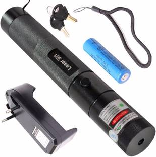 Luxe Mart 500mW Rechargeable High Beam Power Green Laser Pointer Party Pen Disco Light 5 Mile + Battery Body Material: Aluminum alloy (650 nm, Green) Night Lamp