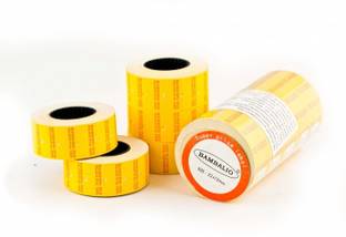 BAMBALIO BLR YMRP(T) Yellow Colour Price Label ROLL with M.R.P. Print 10 Rolls x 600 Labels Compatible With All Single Line Labeling Machines Self Adhesive Paper Label