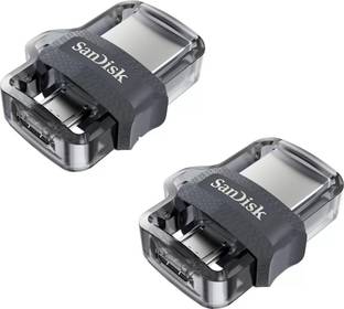 SanDisk Dual Drive OTG 3.0 64 GB + OTG 3.0 16 GB Pen Drive Compatible with Netbook, Desktop Computer, Tablet, Mobile, Audio Player, Television, Laptop USB 3.0 Plastic Case