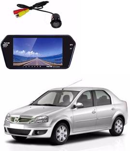 AUTOGARH M54 Rear View Mirror 7 Inch Monitor With Bluetooth & Camera For Verito Black LED