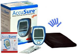 AccuSure Glucose Monitor with 50 Strips Glucometer