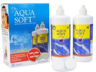 AQUASOFT Combo Pack (360ml+360ml) Multipurpose Solution for Soft Contact Lens