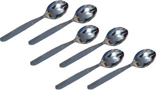 KUBER INDUSTRIES Stainless Steel Table Baby Spoon Set of 6 Pcs (16 Cm) (SP06) Steel Cutlery Set