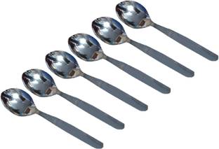 KUBER INDUSTRIES Stainless Steel Table Baby Spoon Set of 6 Pcs (16 Cm) (SP01) Steel Cutlery Set