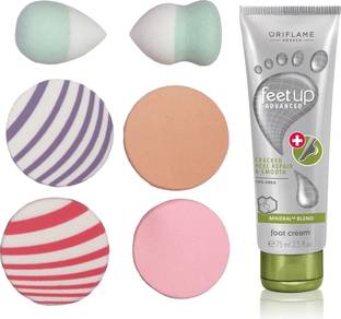 Oriflame Sweden Feet Up Advance Cracked Heel Cream 75ml ( 33027 ) With Puff Sponge