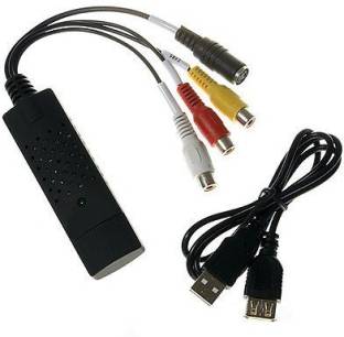 Computer Cables USB 2.0 Video & Audio Capture Card with Composite RCA Input & USB Cable for TV/DVD/VHS Cable Length: 0.2m, Color: Black 