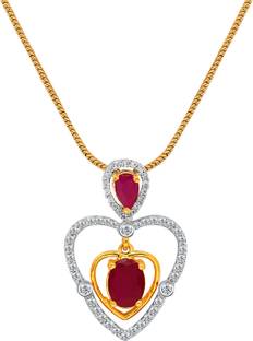 माही Fantastic Ruby Pendant Gold-plated Ruby अलॉय पेंडेंट