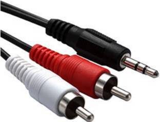 TECHON  TV-out Cable 3 meter Stereo AUX 3.5mm male Jack to 2 Male Speaker Amplifier Connect RCA Audio Video Cable (Black)