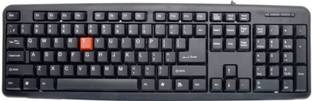GADGET DEALS TechOn (with Indian Rupee Font) Slim Corona Wired USB Standard Multi-device Keyboard Compatible with Desktop, Laptop, Mac