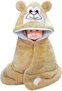 BRANDONN Animal Single Hooded Baby Blanket for  Mild Winter
