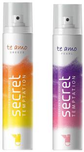 Secret Temptation Te Amo Breeze and Pearl Perfume Body Spray Pack of 2 Combo (120ML each) Perfume Body Spray  -  For Women