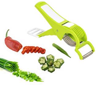 KUBER INDUSTRIES Multi Cutter With Peeler For Vegetable And Fruit Extra Sharp Stainless Steel (KFPV09) Kitchen Tool Set