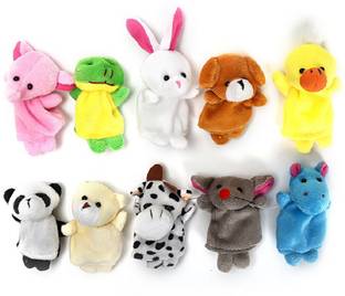 Skylofts Set of 10 Animal Finger Pupepts Soft Toys Finger Puppets