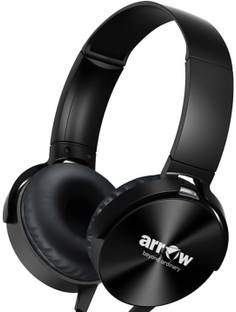 ARROW Extra Bass Stereo Boom Headphones with Mic,Active Noise Cancelling Headsets for Ios and Android Smartphones Laptop Tablets Computer MP3/4 (Red) Wired Gaming