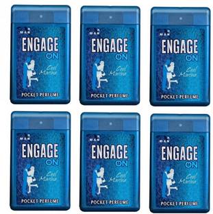 Engage On Cool Marine Pocket Perfume Pack of 6 Combo (18ML each)108ML Eau de Parfum  -  108 ml