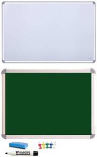 COGNANT 1.5 ft * 2 ft 1 Non Magnetic White Board & 1 PIN UP Notice Bo Bulletin Board